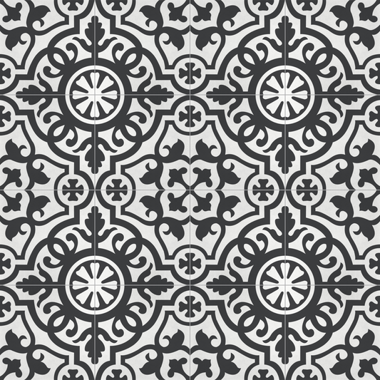black and white moroccan pattern tile