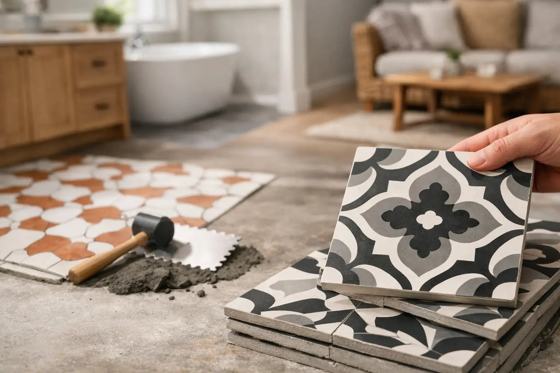 Custom Cement Tile Design That Fits the Room