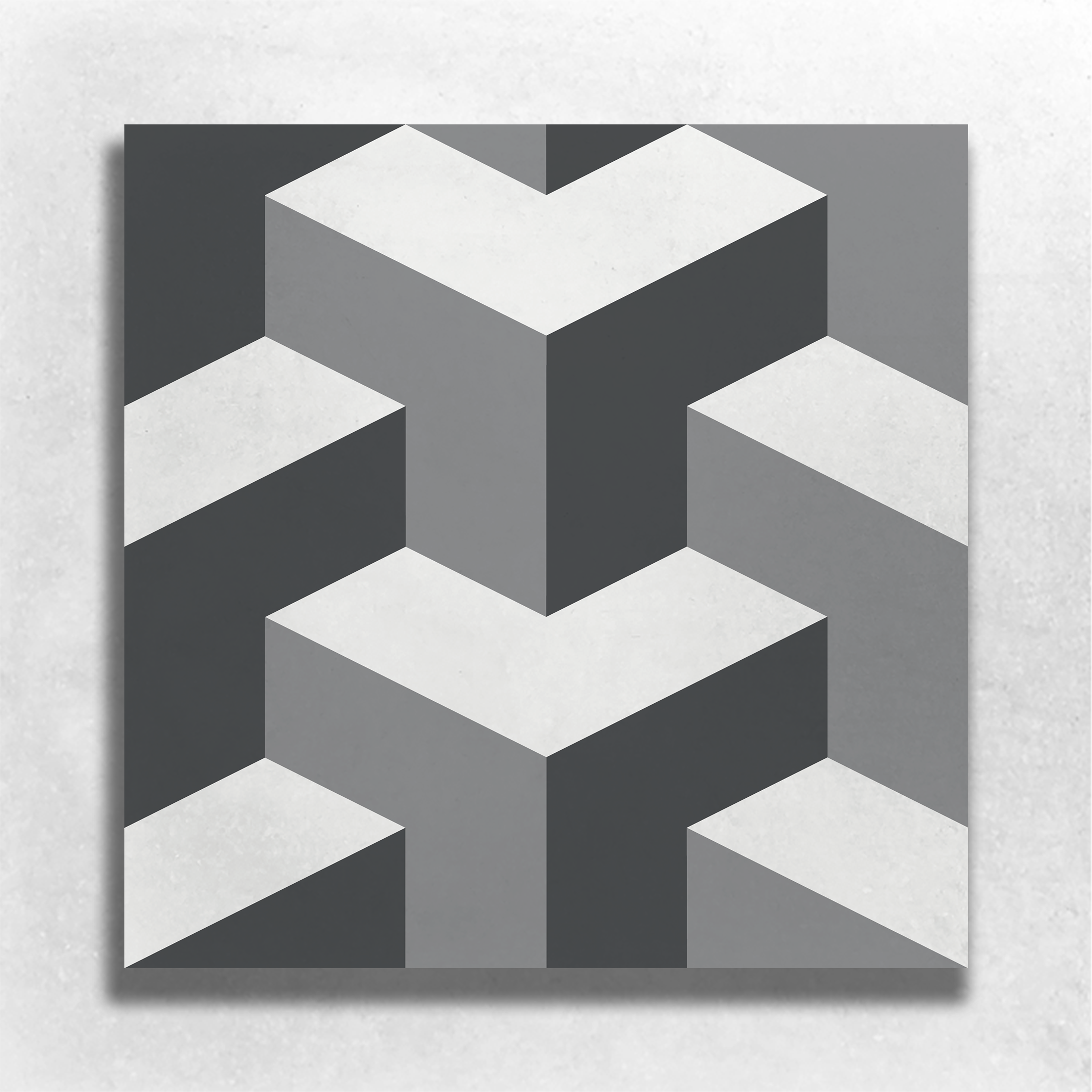 Cubic Tile Pattern Handmade Encaustic Cement Tile - Pattern Design: Cubique 01 – Encaustic ...