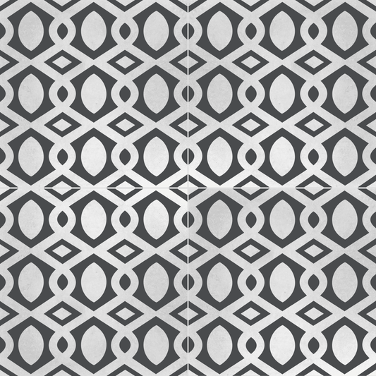 Cement Tile, Concrete Tile, Encaustic Tile, Black and Grey Modern Pattern, Pattern Tiles