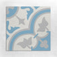 Encaustic Cement Tile, Concrete Tile, Traditional Floral Pattern Tiles, IN WHITE, BLUE .AND GREY