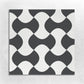 8x8 cement tile modern interlocking basketweave pattern in black and white